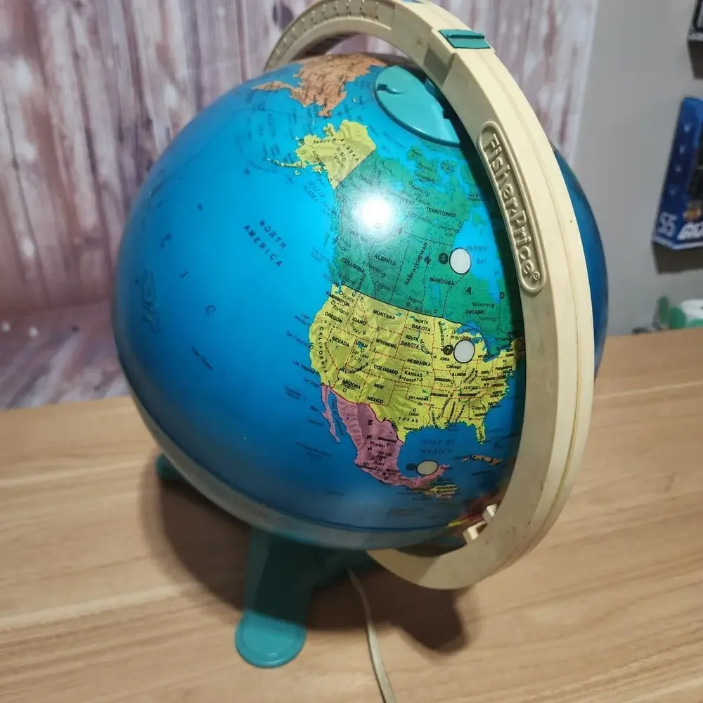 Vintage Fisher Price Light Up Discovery Globe 1988 w/ Viewer WORKS